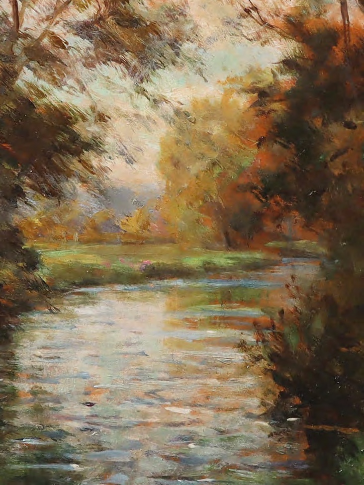 Louis Aston Knight, " Le cours d'eau" - Post-impressionnisme et Naturalisme américain-photo-4