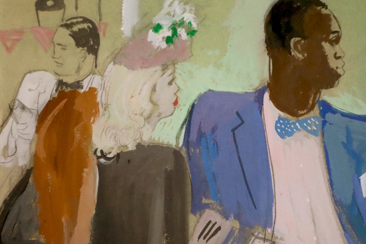 Milivoj UZELAC  " Au Bistro " vers 1950 - Expressionnisme - Croatie-photo-2