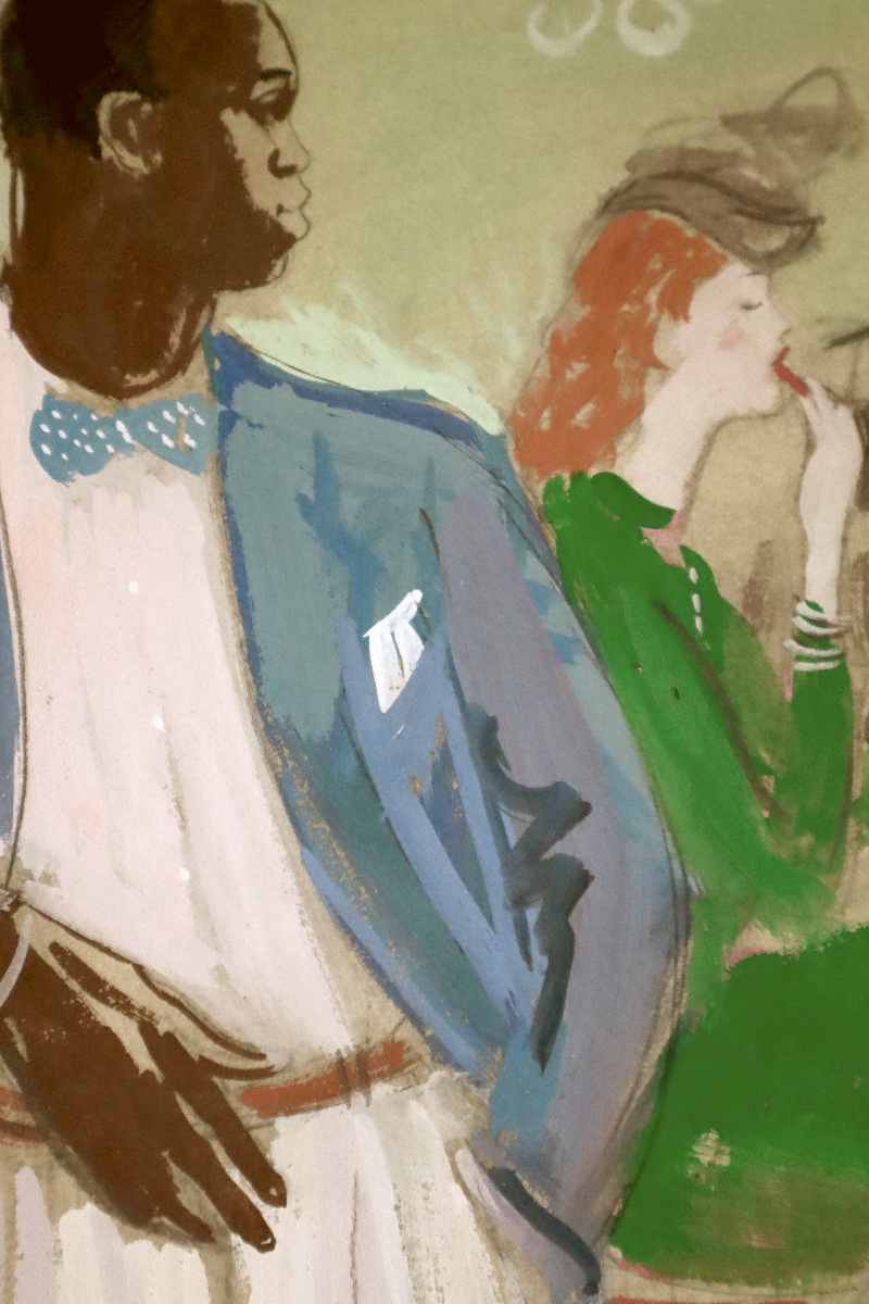 Milivoj UZELAC  " Au Bistro " vers 1950 - Expressionnisme - Croatie-photo-3