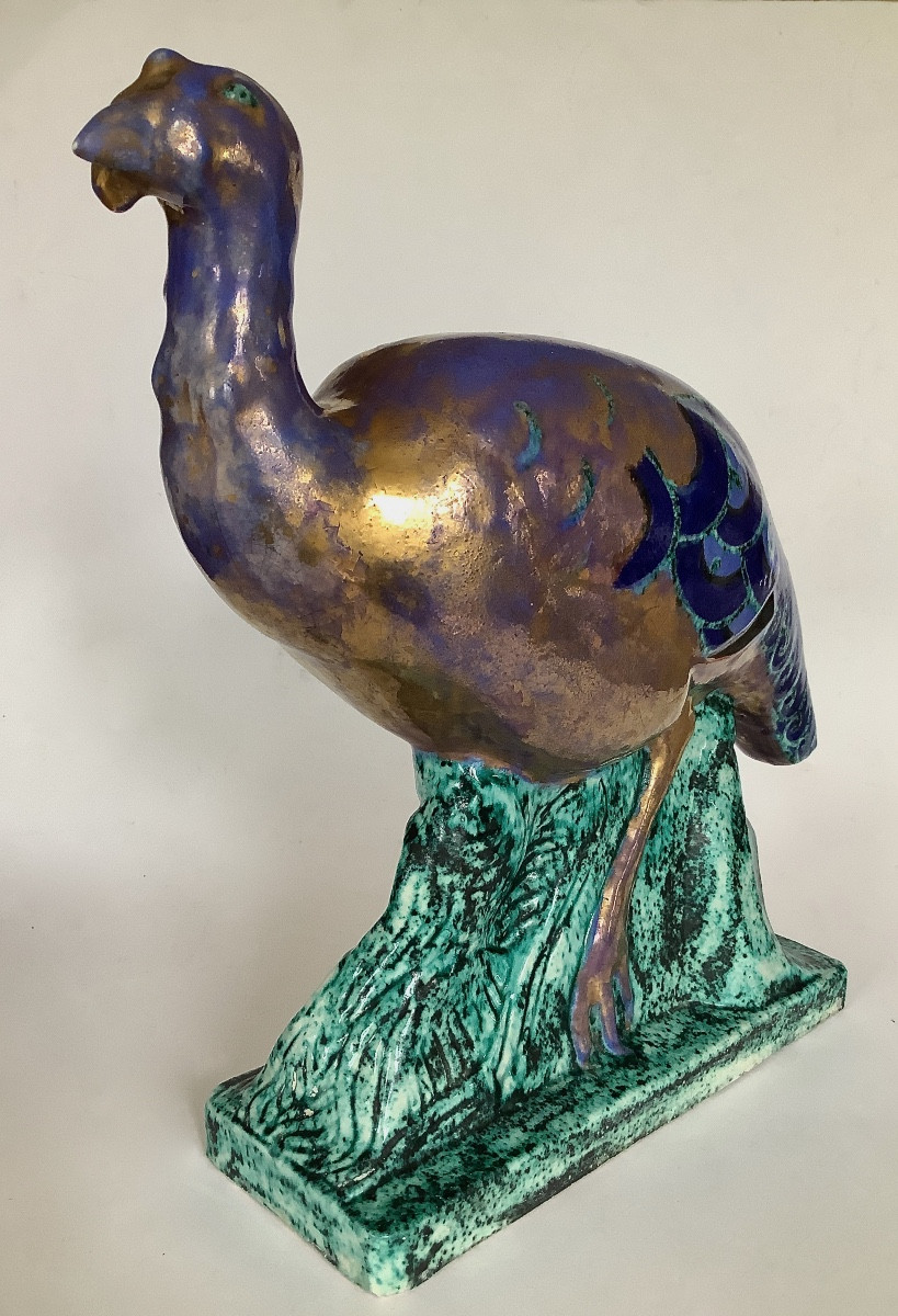 Raoul Lamourdedieu et Edouard Cazaux pour Evolution . Important sujet Art Déco en céramique-photo-1