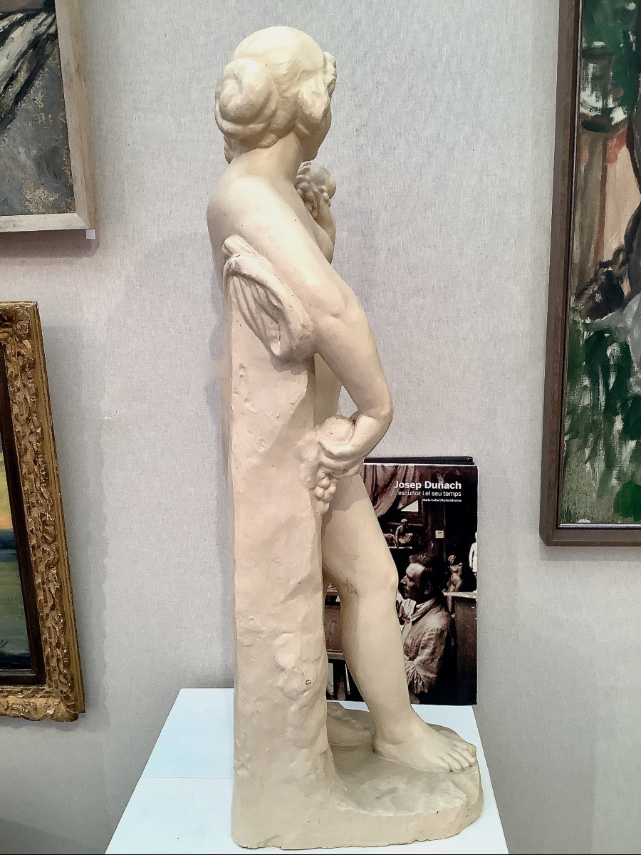 "Pomone" Importante sculpture en plâtre Art Déco par Josep Dunach, Ecole catalane-photo-3