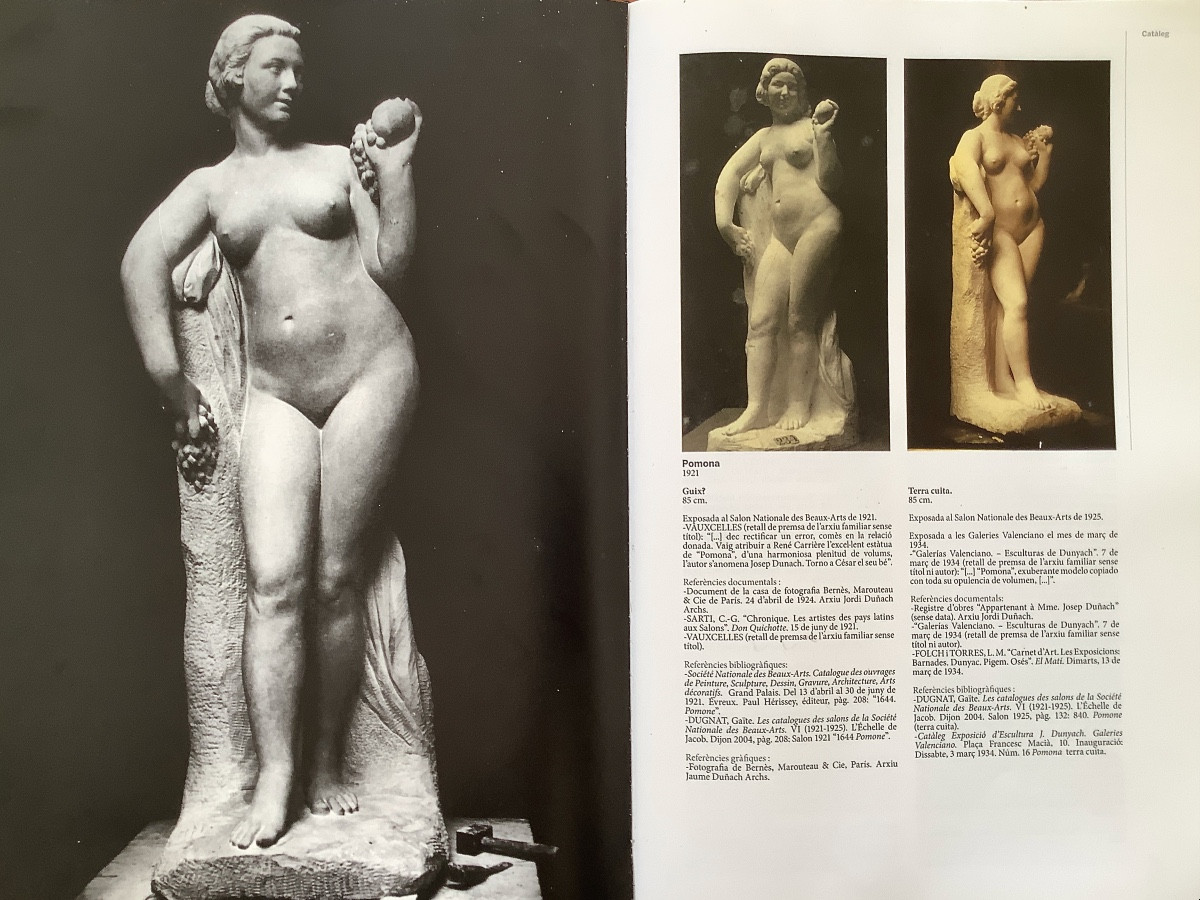 "Pomone" Importante sculpture en plâtre Art Déco par Josep Dunach, Ecole catalane-photo-6