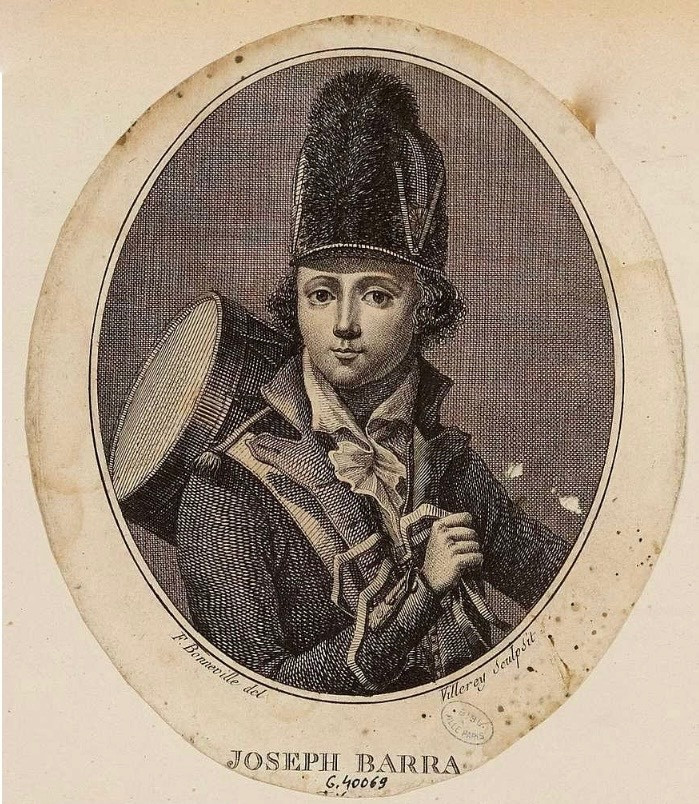Portrait du jeune tambour Joseph Bara en fixé sous-verre, d'après François Bonneville -photo-3