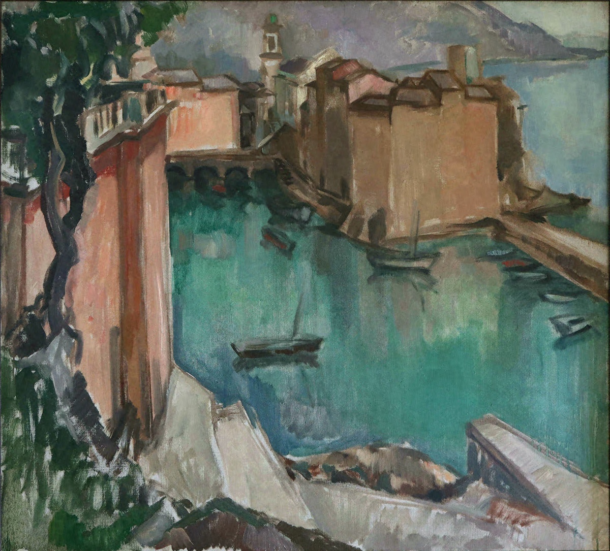 "Vue sur un Port" circa 1930 - Mouvance "Art-Déco"