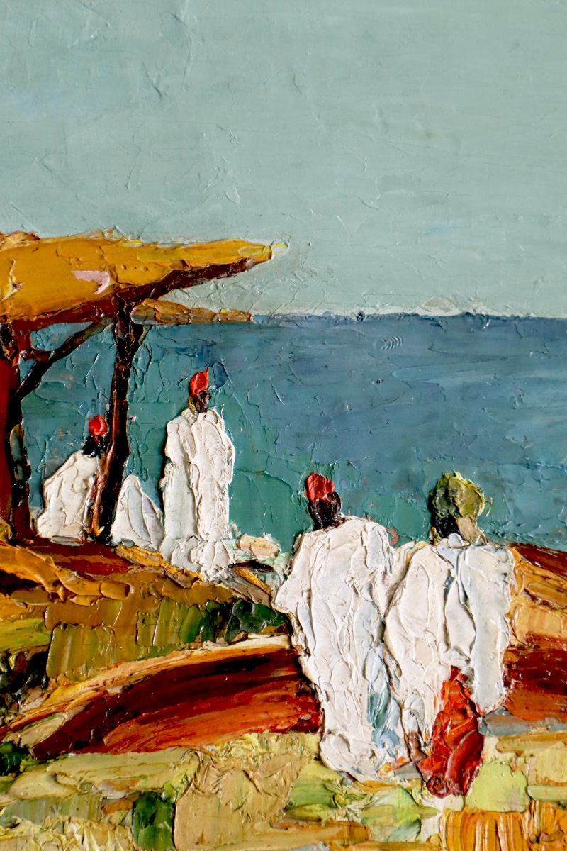 "Sénégal, plage animée" - Charles Naas - vers 1950 - Africanisme-photo-3