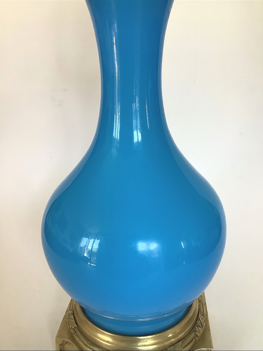 Lampe en opaline et bronze Napoléon III-photo-3