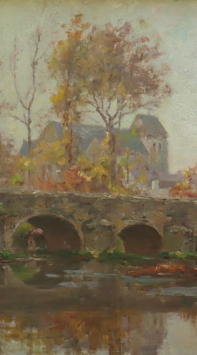 Ernest Marché "Le Pont du Grez " Moret sur Loing-photo-3