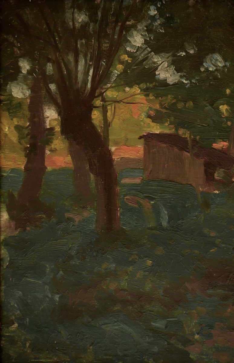 Henri Pailler " Le cabanon " Poitiers 1899 - Post-impressionnisme - Ecole de Crozant-photo-2