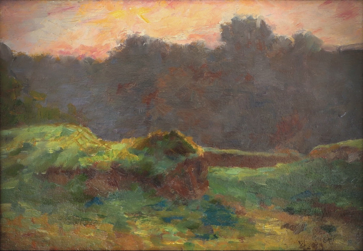 Eugène Verdyen, "at The Edge Of The Woods," C. 1880 — Belgian — Impressionism