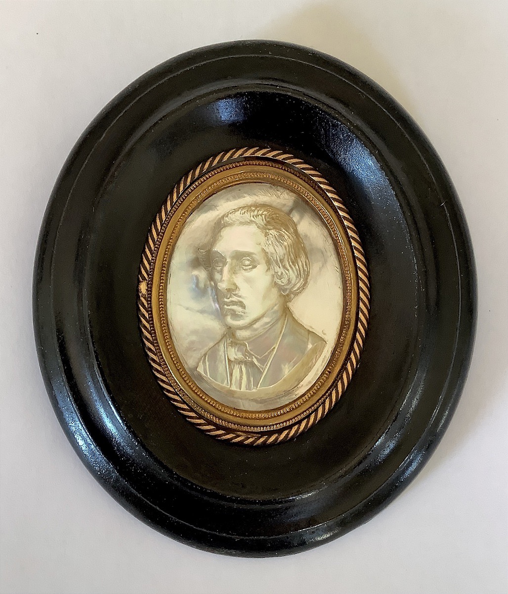 Portrait Of Frédéric Chopin, Carved Mother-of-pearl Miniature