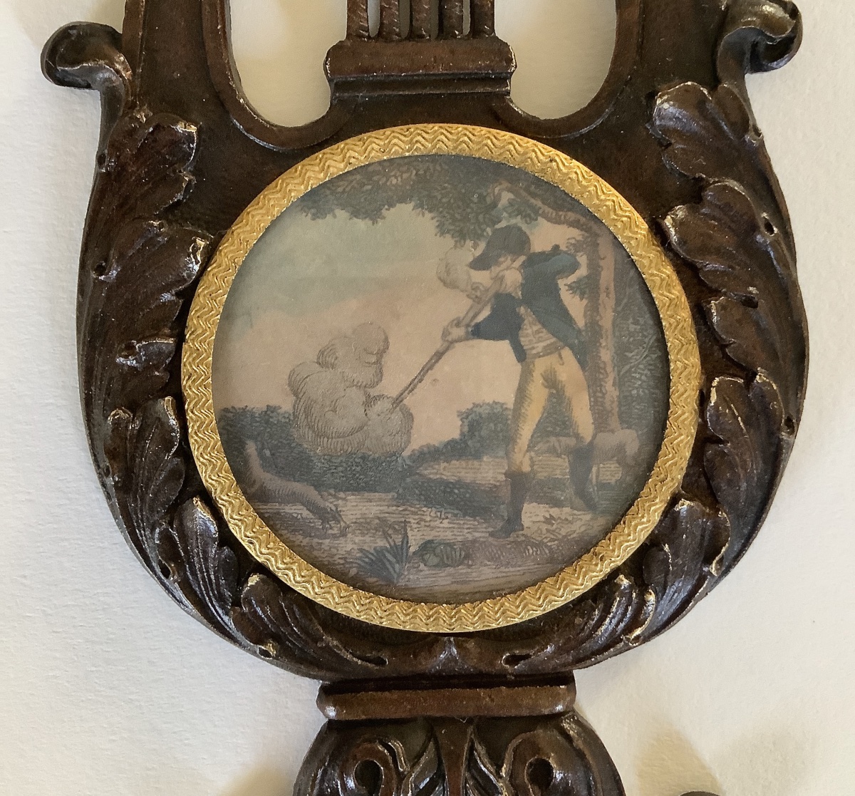 Hanger For A Bronze Frame, Decorated With An Engraving On The Theme Of Hunting-photo-2