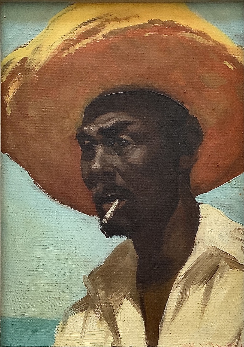Cuban Man With A Cigarillo. Oil On Canvas, Circa 1930–40