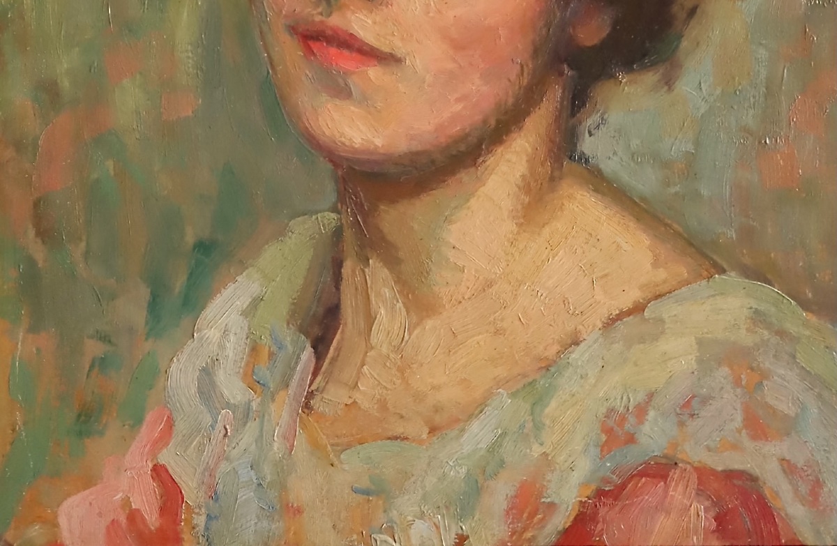 Albert Sardin " Buste de jeune femme" vers 1915-20 - Post-impressionnisme-photo-3