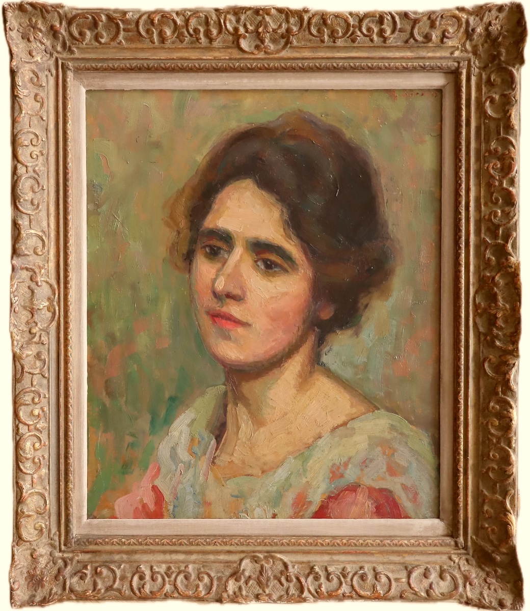Albert Sardin " Buste de jeune femme" vers 1915-20 - Post-impressionnisme-photo-1