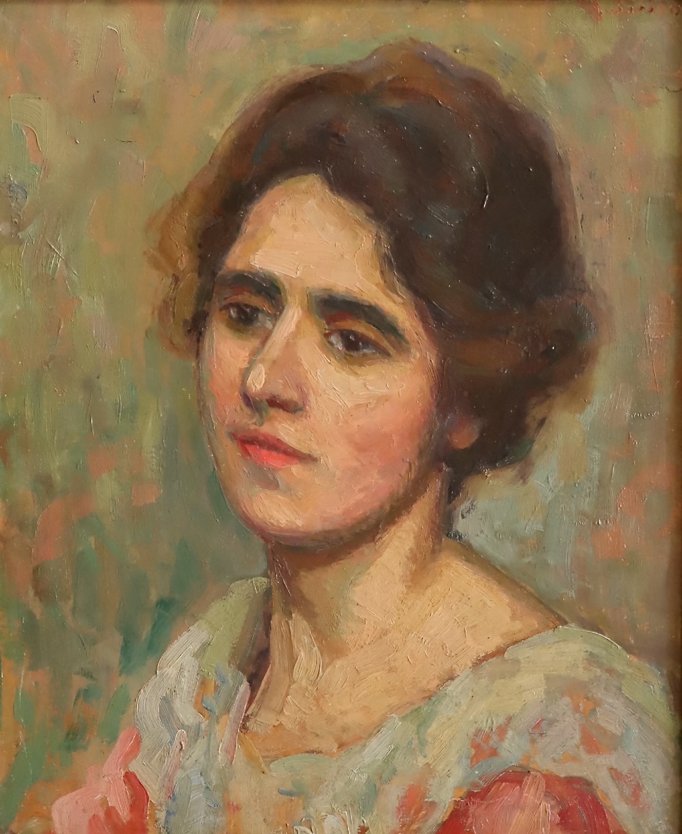 Albert Sardin " Buste de jeune femme" vers 1915-20 - Post-impressionnisme