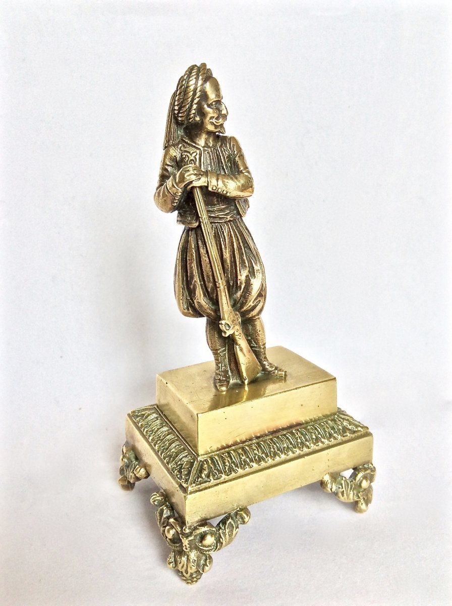 Zouave en bronze doré.-photo-3