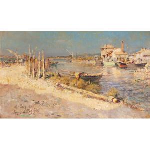 Charles Malfroy,  Le Vieux Port Des Martigues 1892- Peintre du Midi