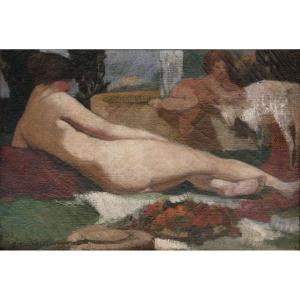 Gustave Louis Jaulmes, "Odalisque" vers 1920 - Arts-Déco- Compagnie des Arts Français