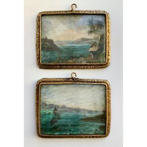 "La Découverte Du Pacifique" Miniatures Du XVIIIe Siècle