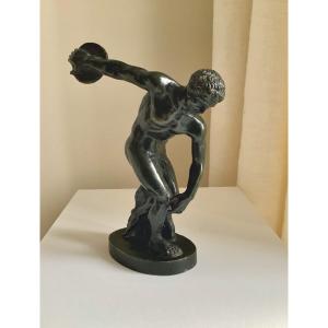 “discobolus”. Small Bronze From The Grand Tour Late 18th Century