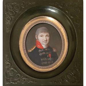 Lieutenant Of The 1st Empire. Miniature Portrait