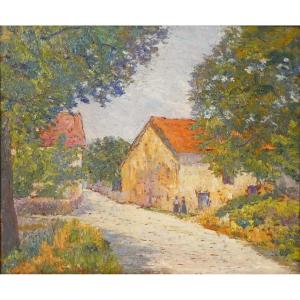 "le Hameau" , 1929 - Eugène Cahen attribué - Post-impressionnisme