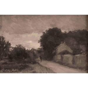 Victor Lecomte, « L’Entrée du Village » Barbizon  1919  - Post-impressionnisme
