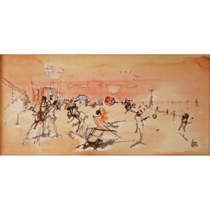 Cara-Costea "Jeux de plage" circa 1960 - La Jeune Peinture - Commère, Lorjou, Jansem