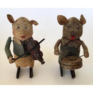 Cochons musiciens . Jouets Schuko. 1930