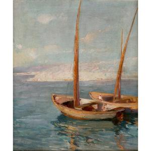 Gaston Parison " Les Felouques " 1933 - Africanisme, Orientalisme -Ecole Française