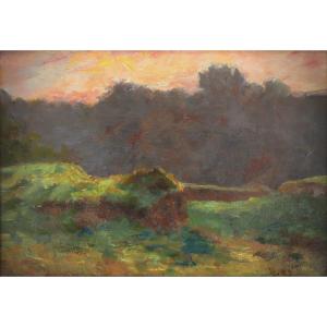 Eugène Verdyen, "at The Edge Of The Woods," C. 1880 — Belgian — Impressionism