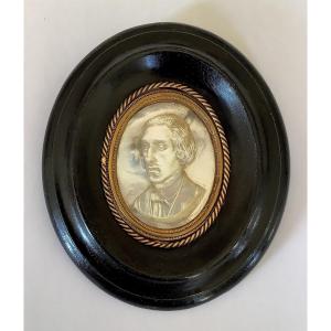 Portrait Of Frédéric Chopin, Carved Mother-of-pearl Miniature