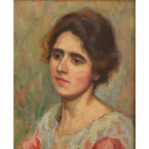 Albert Edmond Sardin, "bust Of A Young Woman," Ca. 1920 - Post-impressionism