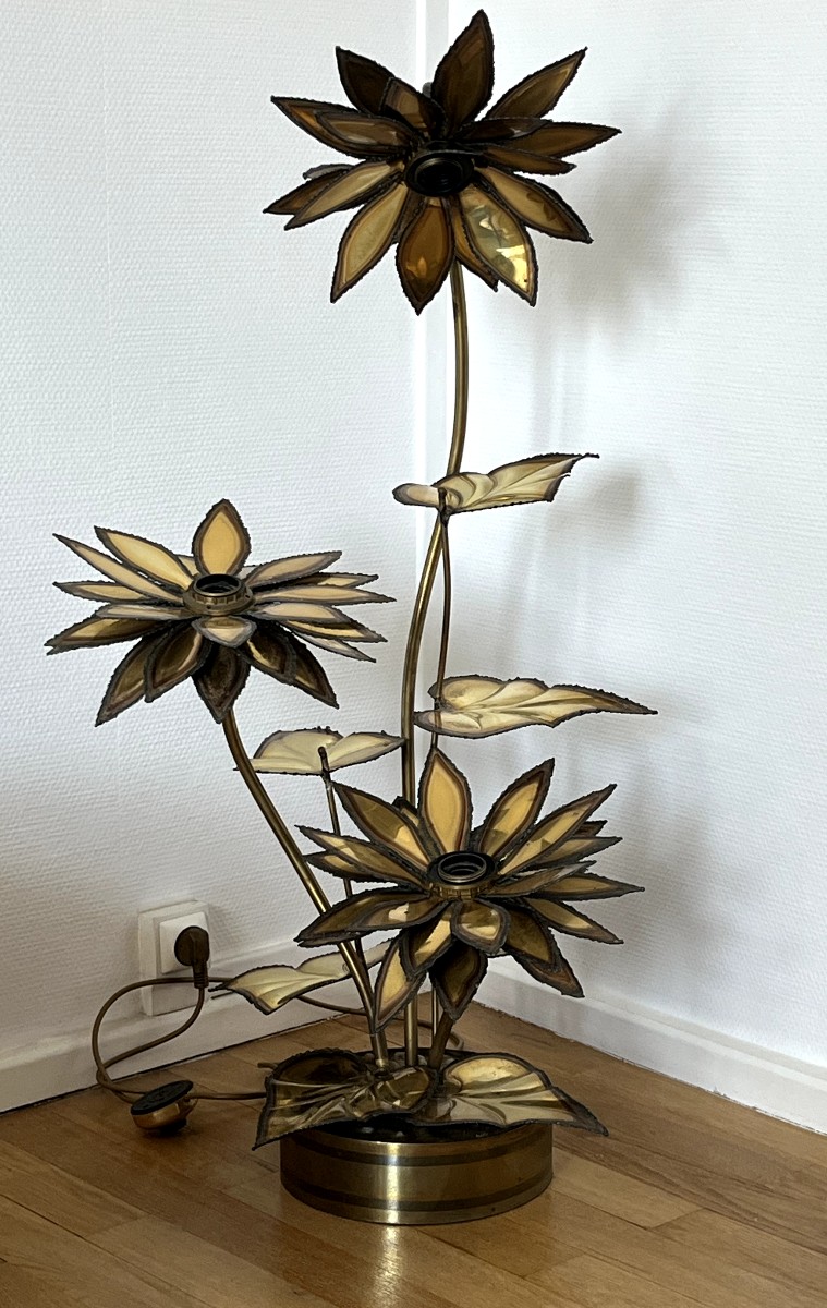 Maison Jansen Flower Lamp 1970-photo-2