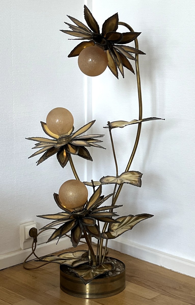 Maison Jansen Flower Lamp 1970-photo-4