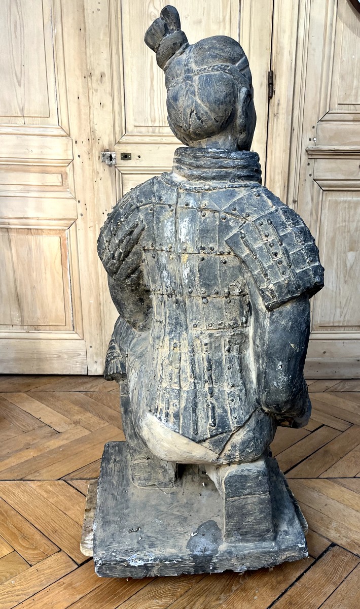 Guerrier Chinois en terre cuite reproduction fidèle de l'armée découverte en Chine en 1974-photo-4