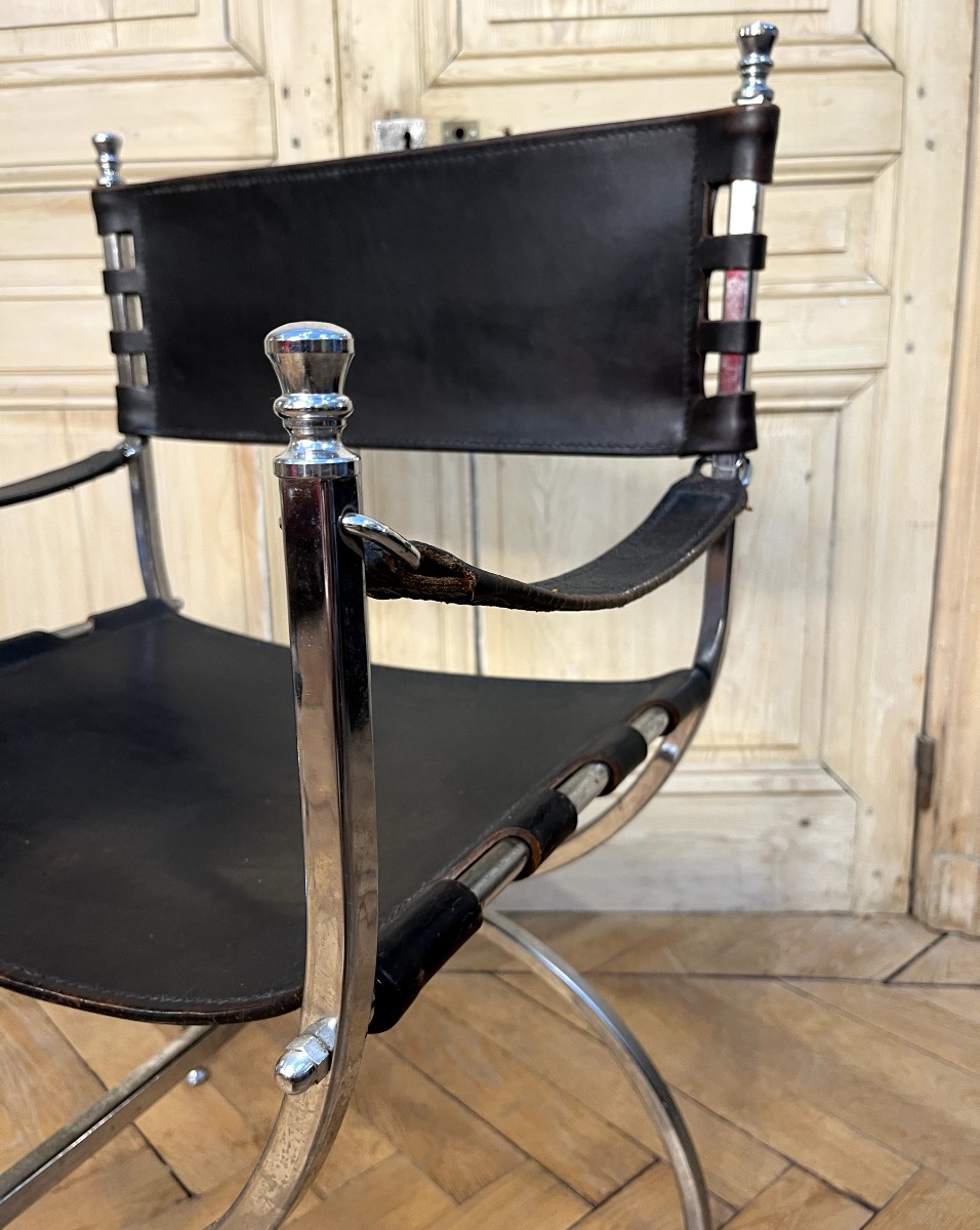  Suite de 4 Fauteuils modèle  SAVONAROLA   Maison JANSEN   1970-photo-4