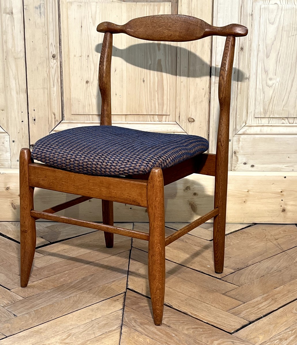 Guillerme & Chambron, Set Of Four Fumay Model Chairs, Votre Maison Edition, Circa 1970-photo-2