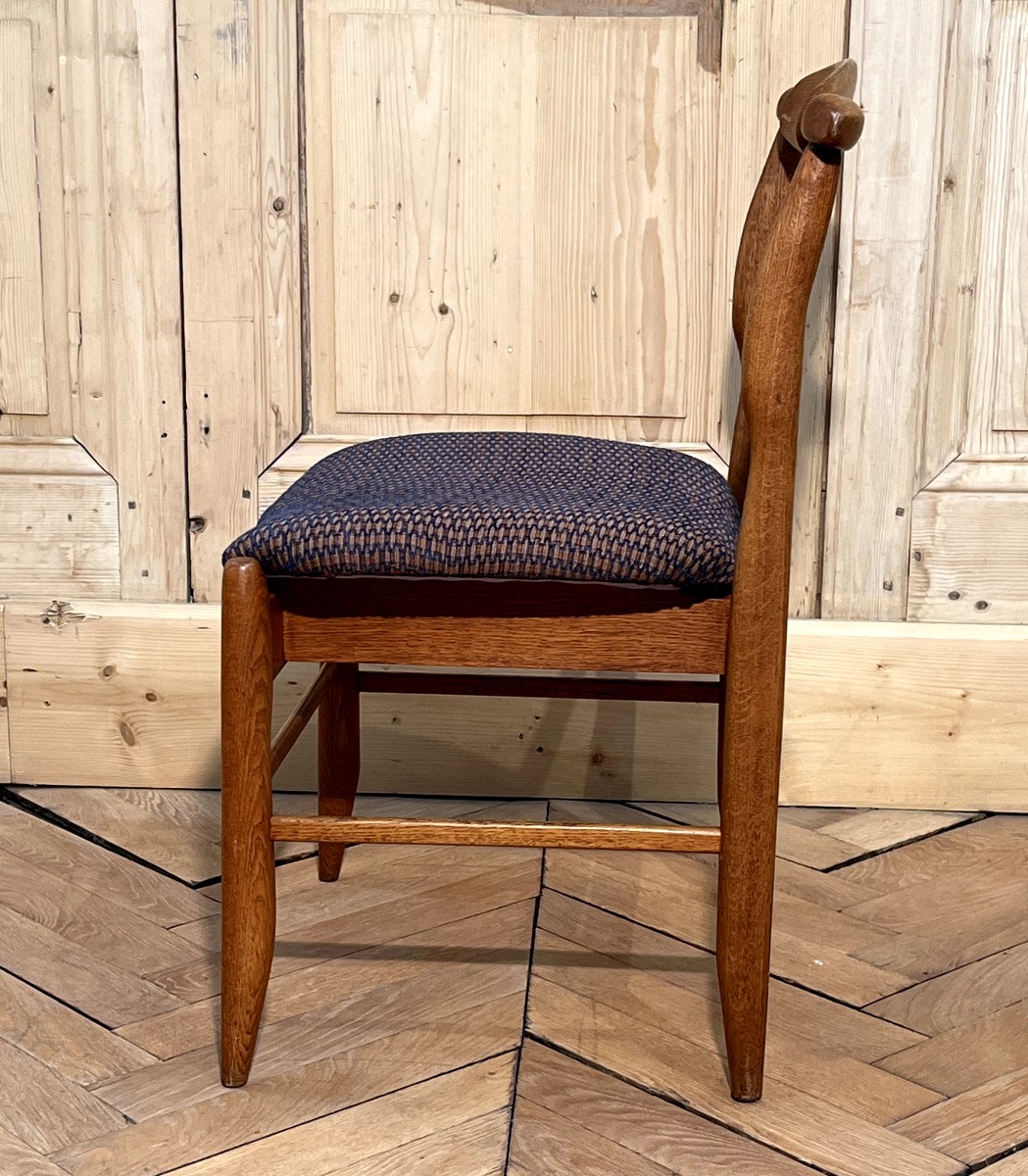 Guillerme & Chambron, Set Of Four Fumay Model Chairs, Votre Maison Edition, Circa 1970-photo-3