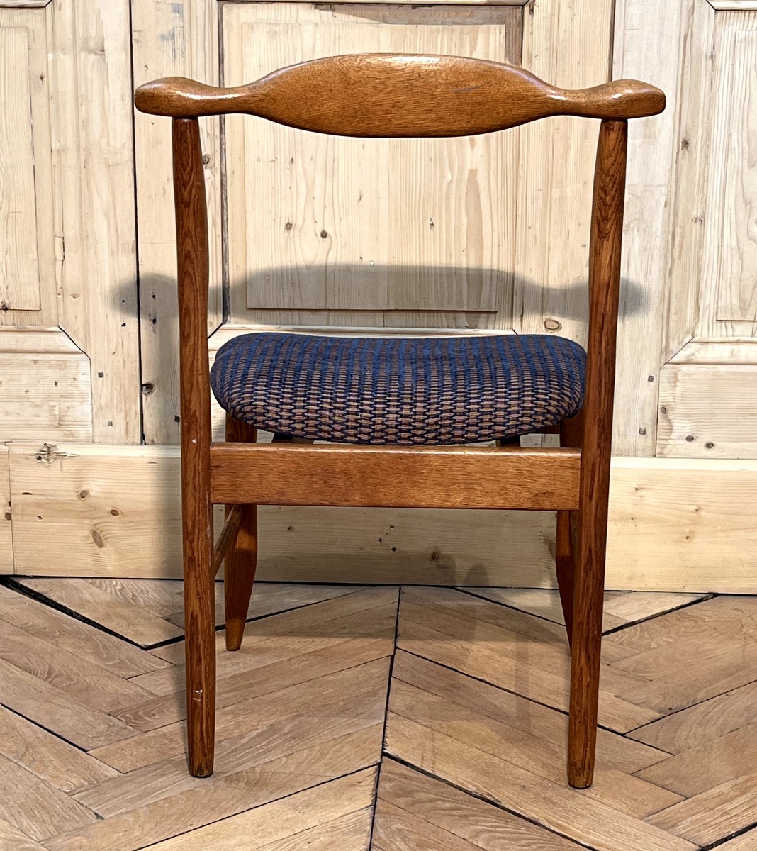Guillerme & Chambron, Set Of Four Fumay Model Chairs, Votre Maison Edition, Circa 1970-photo-4