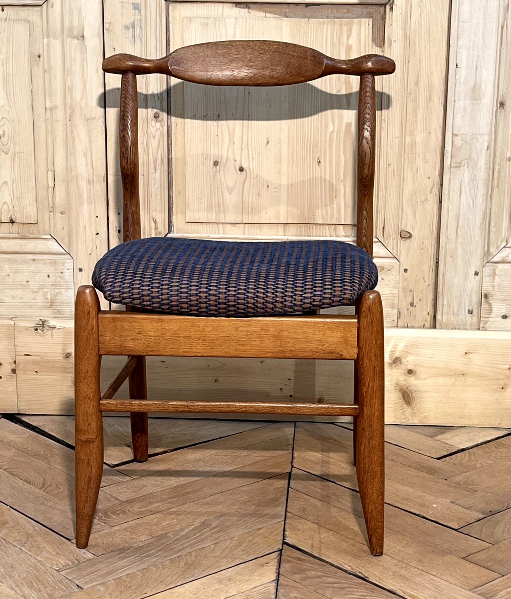 Guillerme & Chambron, Set Of Four Fumay Model Chairs, Votre Maison Edition, Circa 1970-photo-2