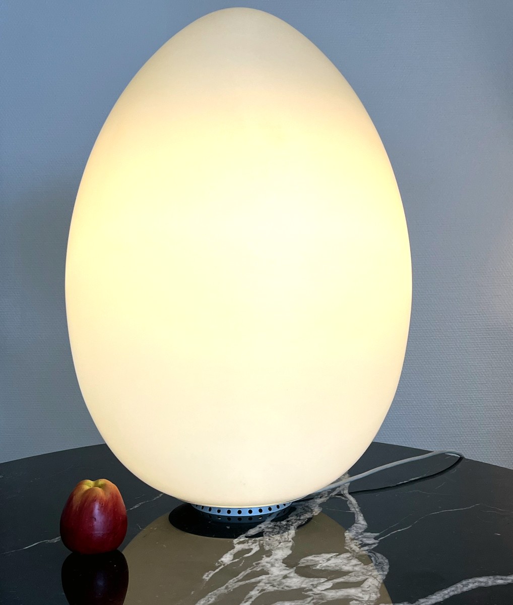Ben Swildens  Importante lampe oeuf  Édition Verre Lumière  France 1970