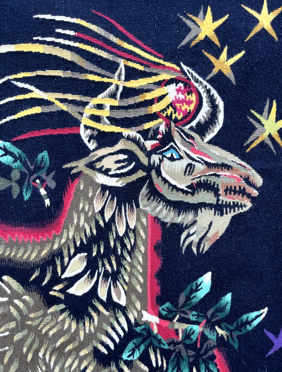  Aubusson Tapestry Titled "d'étoiles" By Jean Lurçat From The Tabard Workshops-photo-2
