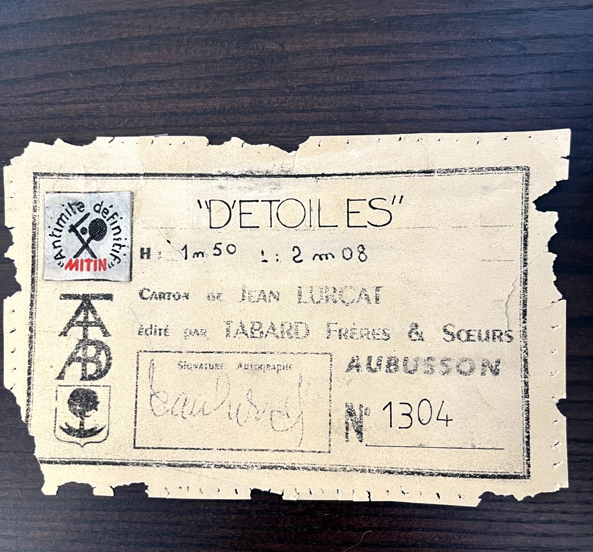  Aubusson Tapestry Titled "d'étoiles" By Jean Lurçat From The Tabard Workshops-photo-4