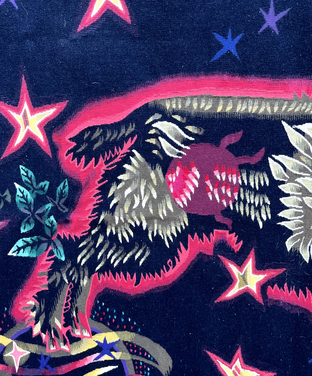  Aubusson Tapestry Titled "d'étoiles" By Jean Lurçat From The Tabard Workshops-photo-2