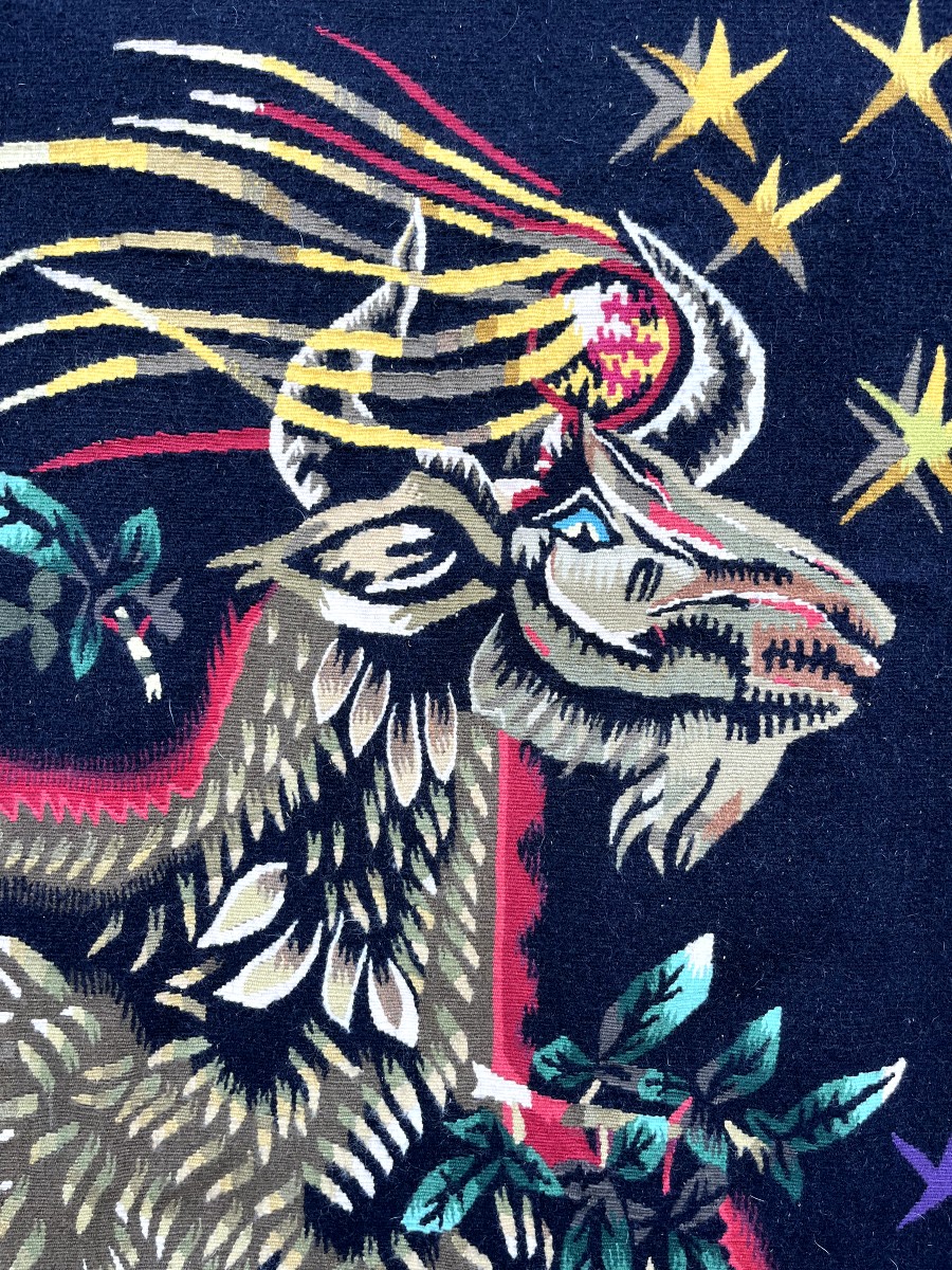  Aubusson Tapestry Titled "d'étoiles" By Jean Lurçat From The Tabard Workshops-photo-5
