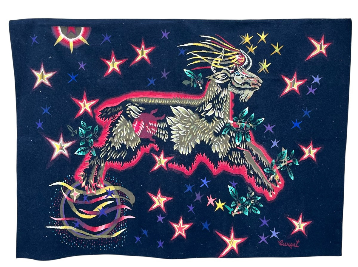  Aubusson Tapestry Titled "d'étoiles" By Jean Lurçat From The Tabard Workshops