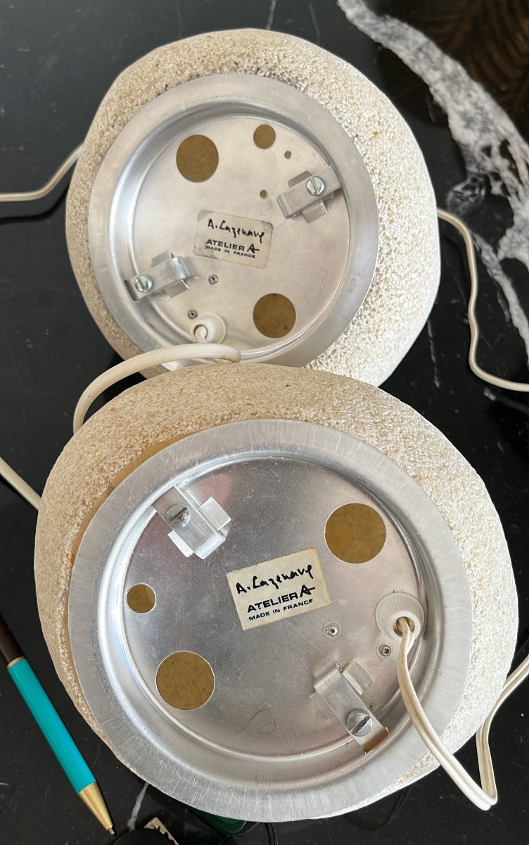 André Cazenave Publisher Atelier A Suite Of 12 "rocher" Lamps, Dora Model -photo-4