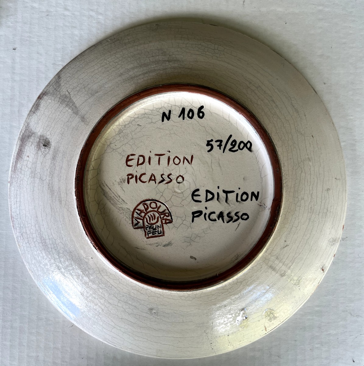 Pablo Picasso (1881-1973) et Atelier Madoura   Assiette Visage N°106 -photo-3