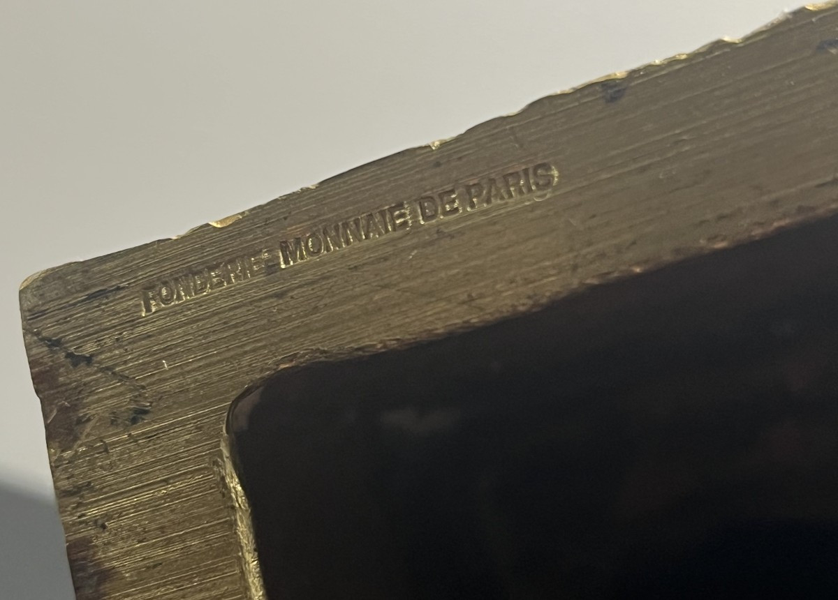 Yerassimos Sklavos (1927-1967) Bronze Sculpture "face"-photo-3